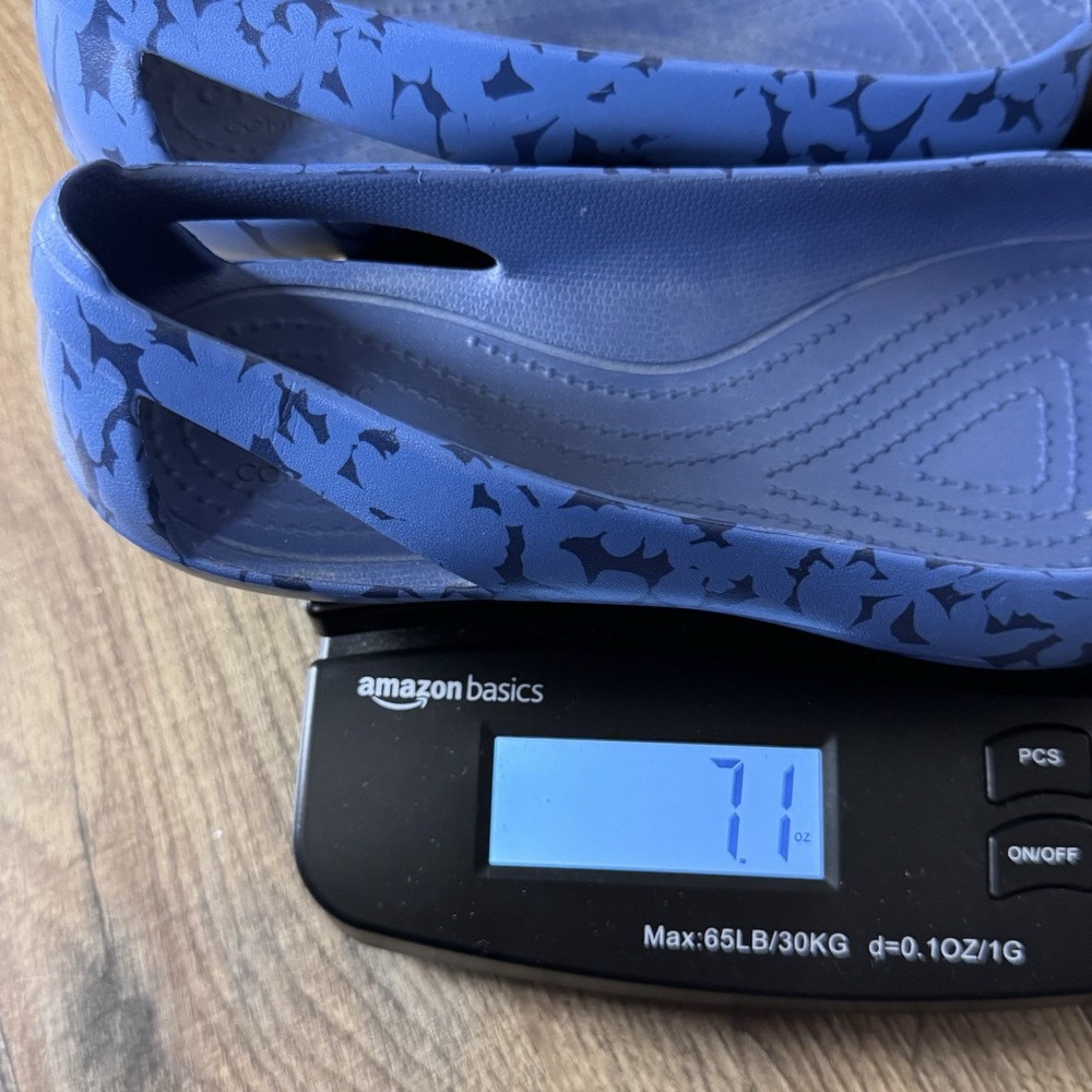 Crocs Cap Toe Ballet Flats Casual Shoes Shiny Toe Slip On 12300 Blue Black US 8 - Picture 8 of 8